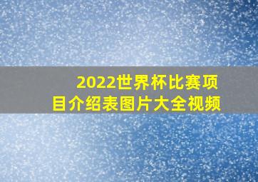 2022世界杯比赛项目介绍表图片大全视频