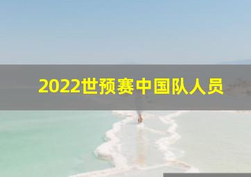 2022世预赛中国队人员