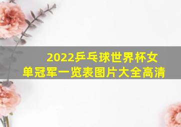 2022乒乓球世界杯女单冠军一览表图片大全高清