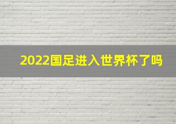 2022国足进入世界杯了吗