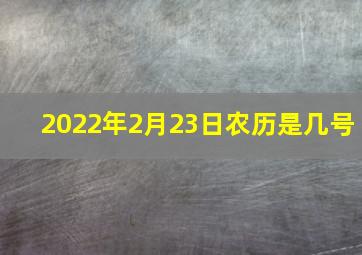 2022年2月23日农历是几号