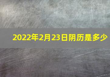 2022年2月23日阴历是多少