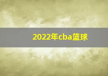 2022年cba篮球