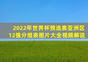 2022年世界杯预选赛亚洲区12强分组表图片大全视频解说