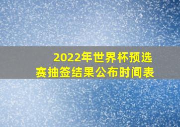 2022年世界杯预选赛抽签结果公布时间表