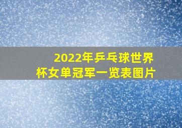 2022年乒乓球世界杯女单冠军一览表图片