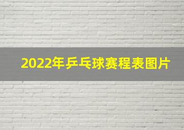 2022年乒乓球赛程表图片