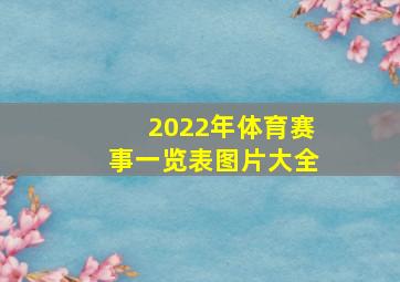 2022年体育赛事一览表图片大全