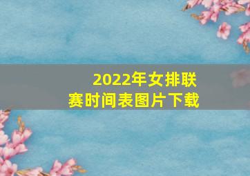 2022年女排联赛时间表图片下载