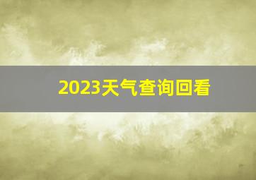 2023天气查询回看