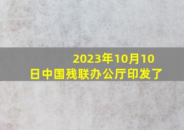 2023年10月10日中国残联办公厅印发了