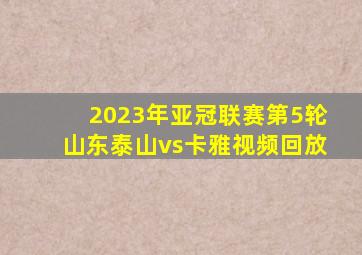 2023年亚冠联赛第5轮山东泰山vs卡雅视频回放