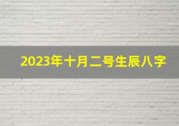 2023年十月二号生辰八字