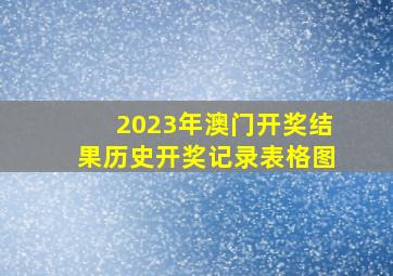 2023年澳门开奖结果历史开奖记录表格图