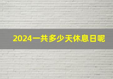 2024一共多少天休息日呢