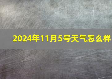 2024年11月5号天气怎么样