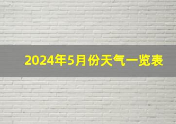 2024年5月份天气一览表