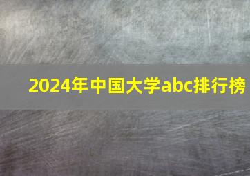 2024年中国大学abc排行榜