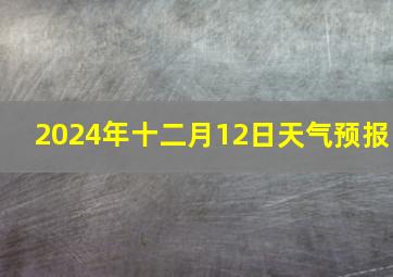 2024年十二月12日天气预报