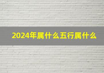 2024年属什么五行属什么