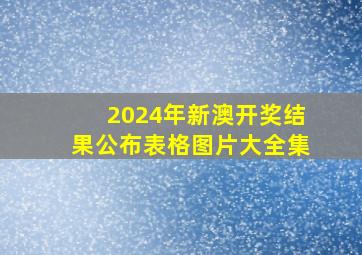 2024年新澳开奖结果公布表格图片大全集