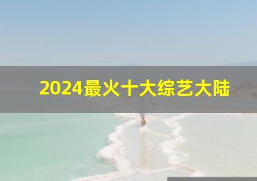 2024最火十大综艺大陆