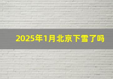 2025年1月北京下雪了吗