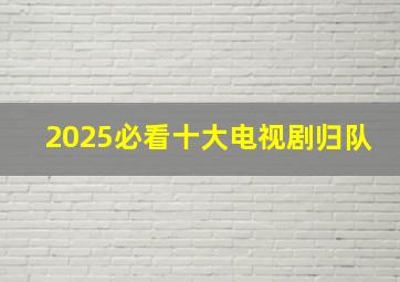 2025必看十大电视剧归队