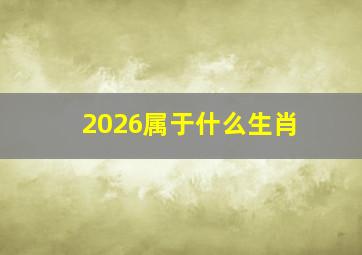 2026属于什么生肖