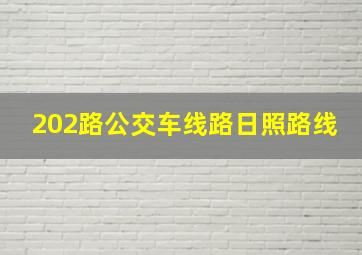 202路公交车线路日照路线