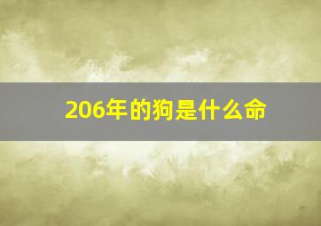 206年的狗是什么命