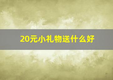 20元小礼物送什么好