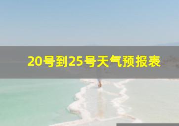 20号到25号天气预报表