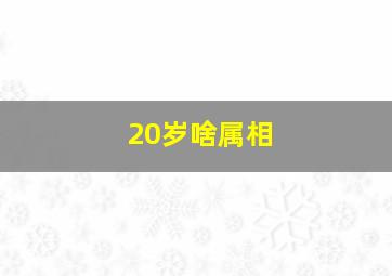 20岁啥属相