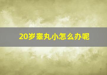 20岁睾丸小怎么办呢