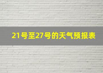 21号至27号的天气预报表