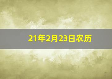 21年2月23日农历