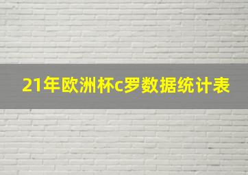 21年欧洲杯c罗数据统计表