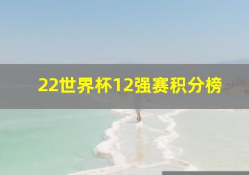 22世界杯12强赛积分榜