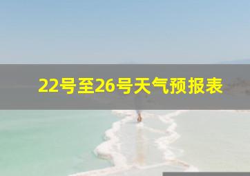 22号至26号天气预报表