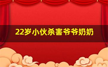 22岁小伙杀害爷爷奶奶