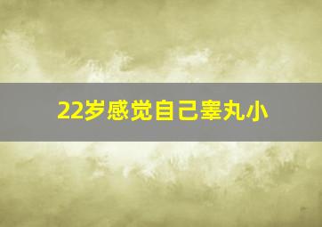 22岁感觉自己睾丸小