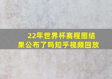 22年世界杯赛程图结果公布了吗知乎视频回放