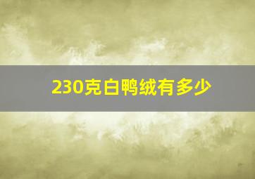 230克白鸭绒有多少