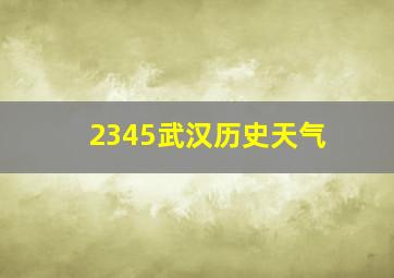 2345武汉历史天气