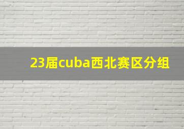 23届cuba西北赛区分组