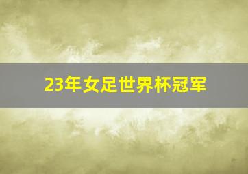 23年女足世界杯冠军