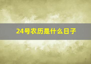 24号农历是什么日子