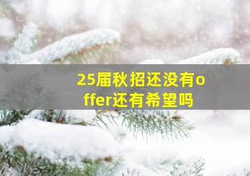 25届秋招还没有offer还有希望吗