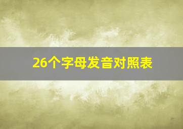 26个字母发音对照表